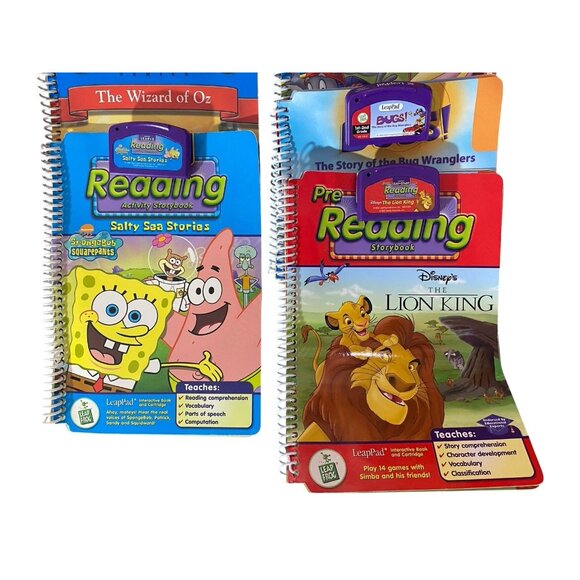 LeapFrog LeapPad Learning System 7 Games Cartridges & Books Leap Pad Lot - Picture 2 of 7